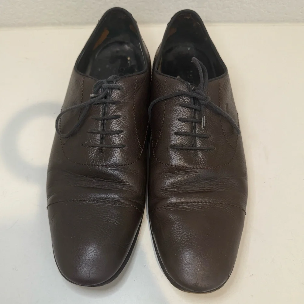 GUCCI Wholecut Oxford Derby Dark Brown Leather Men’s Laced Shoes Size 11